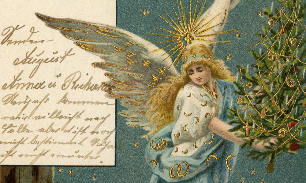 Historische Postkarte Engel Weihnachten