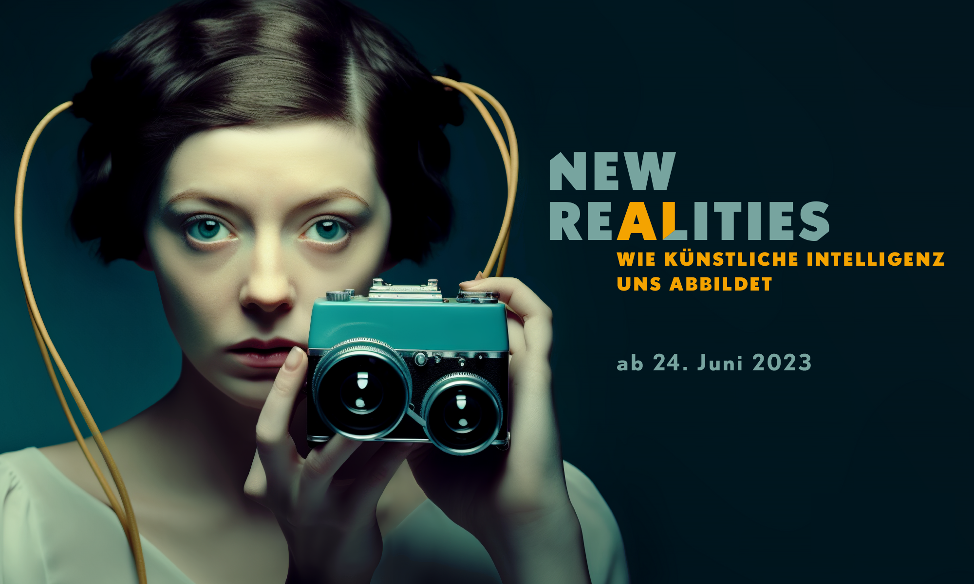 Visual für die KI-Ausstellung "New Realities" im Museum für Kommunikation Nürnberg